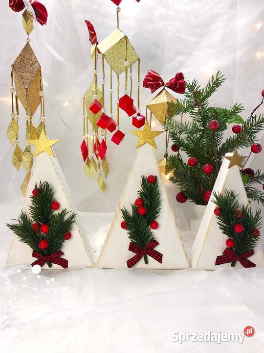 Ręcznie robione choinki z drewna dekoracja Wrocław sprzedam