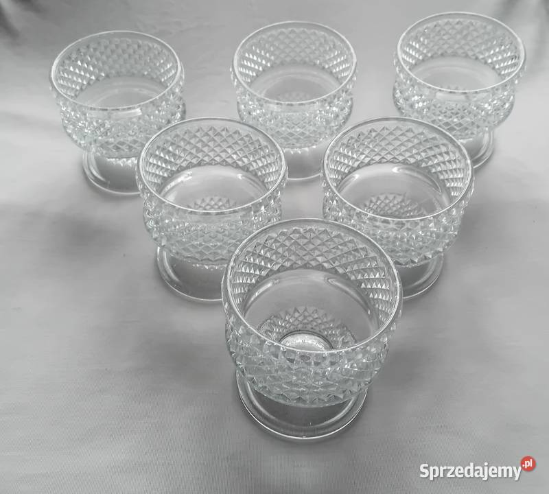 Komplet 6 pucharków do lodów deserów Libochovice wielkopolskie Koźminek