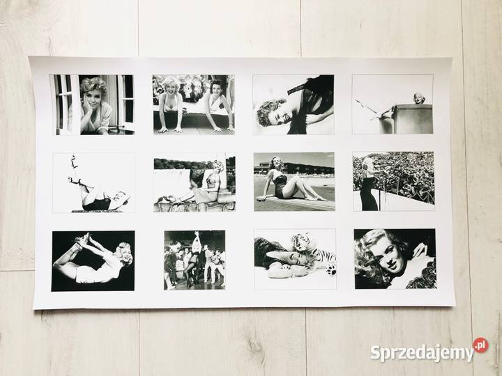 Plakat obraz Marilyn Monroe 50x30 czarnobiały Obrazki i obrazy łódzkie Łódź