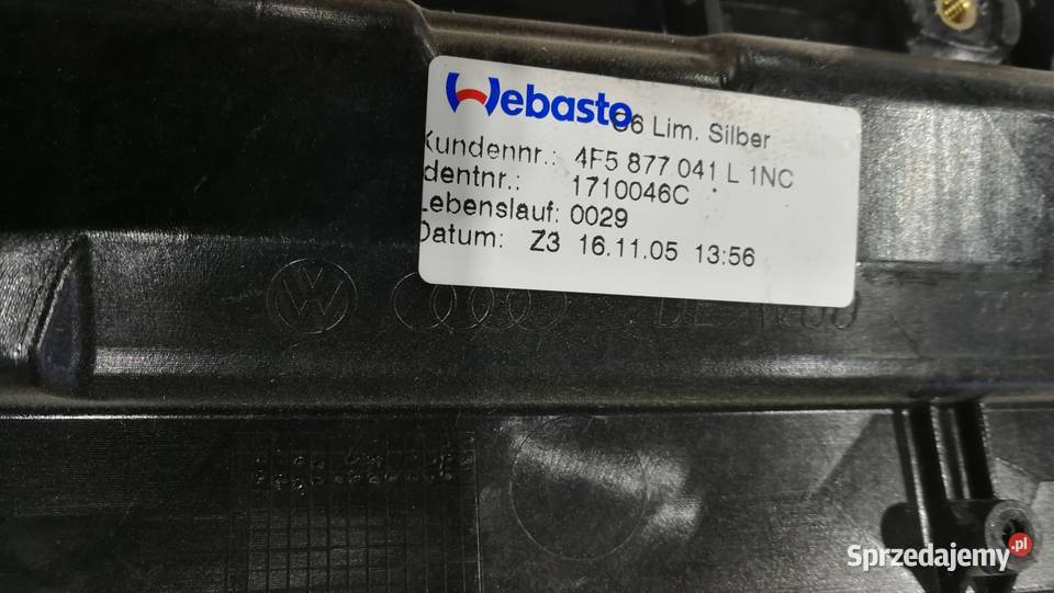 SZYBERDACH KOMPLET AUDI A6 C6 SEDAN 4F5877041L