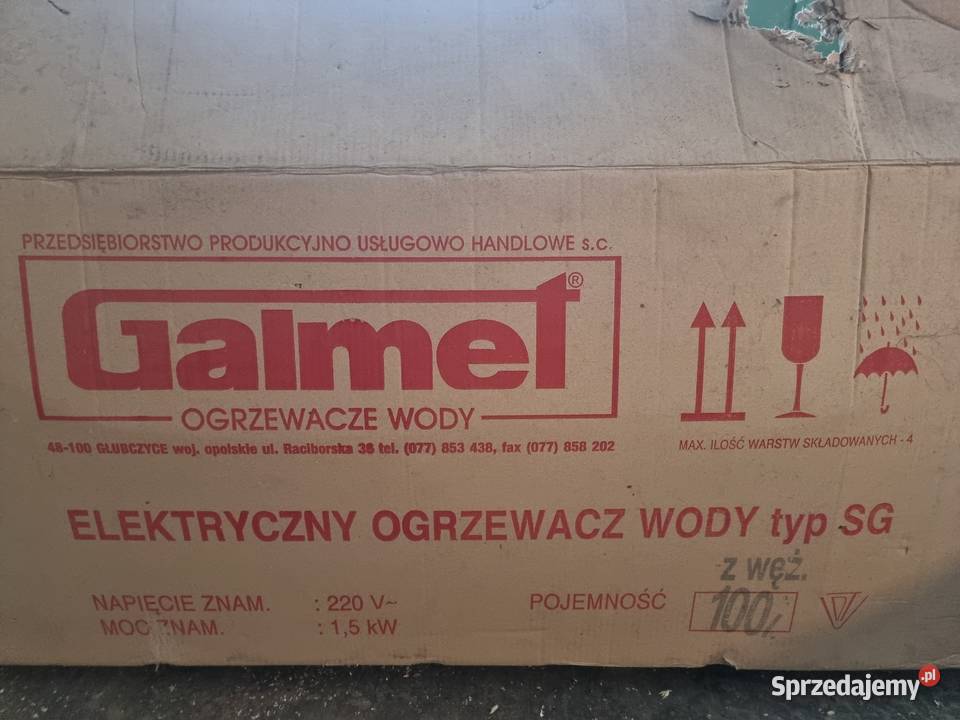 Elektryczny ogrzewacz wody bojler Galmet 100l Bojlery Tomaszów Lubelski