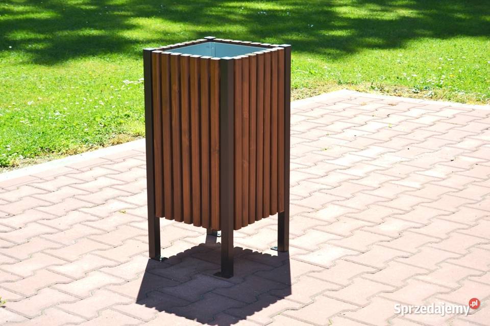 Kosz miejski parkowy na śmieci drewniany stalowy lubuskie