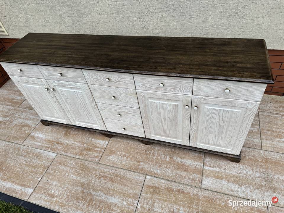 Komoda drewniana 2 m schaby chic szafka bufet Sulbiny