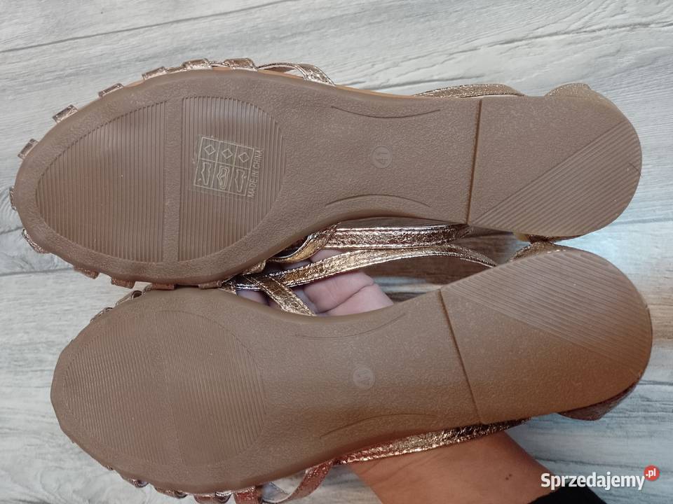 41 Gold Rose Złote baleriny wieczorowe na sprzedam