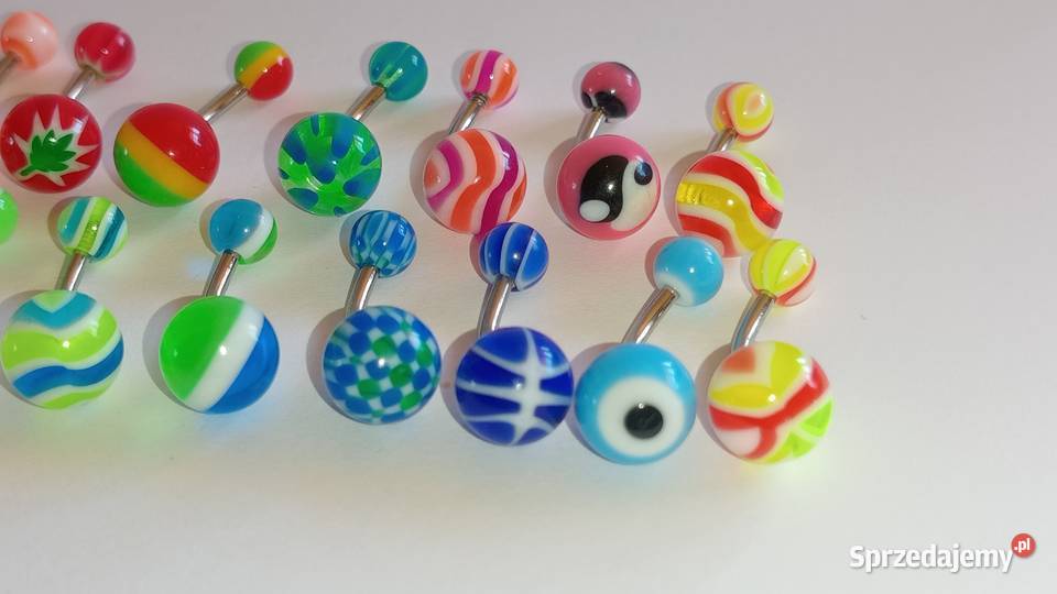 Kolczyki do pępka z kulkami akrylowymi Nowy Sącz