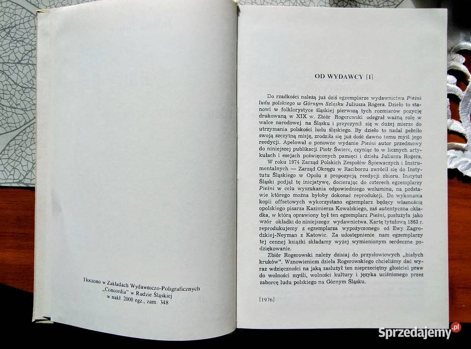 Juliusz Roger Pieśni ludu polskiego w Górnym Żory sprzedam