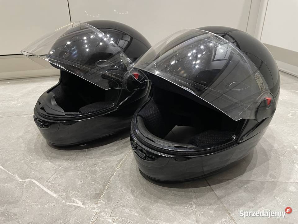 Kaski Motocyklowe 2 sztuki czarne Kaski sprzedam