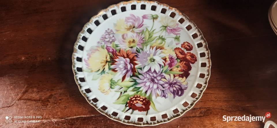 Patera talerz z kwiatami jesieni Ażury Do Gdańsk