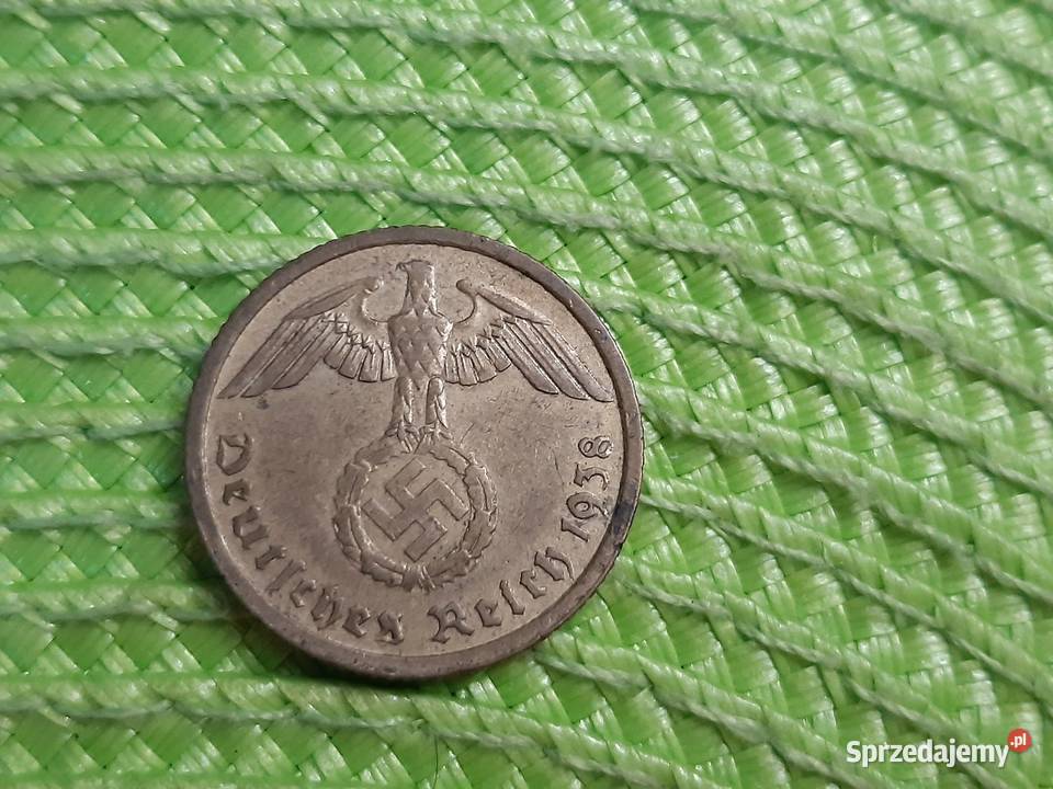 moneta Niemiec 10pf z 1938r Łomża
