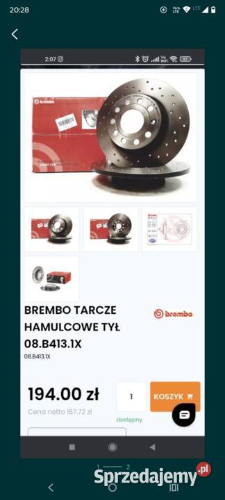 Tarcze Brembo Xtra 08B4131X Sosnowiec sprzedam