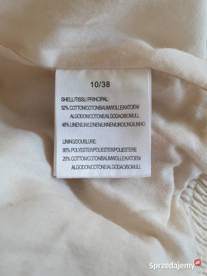 Letnia kurtka z krótkim rękawem M 38 kaptur len opolskie