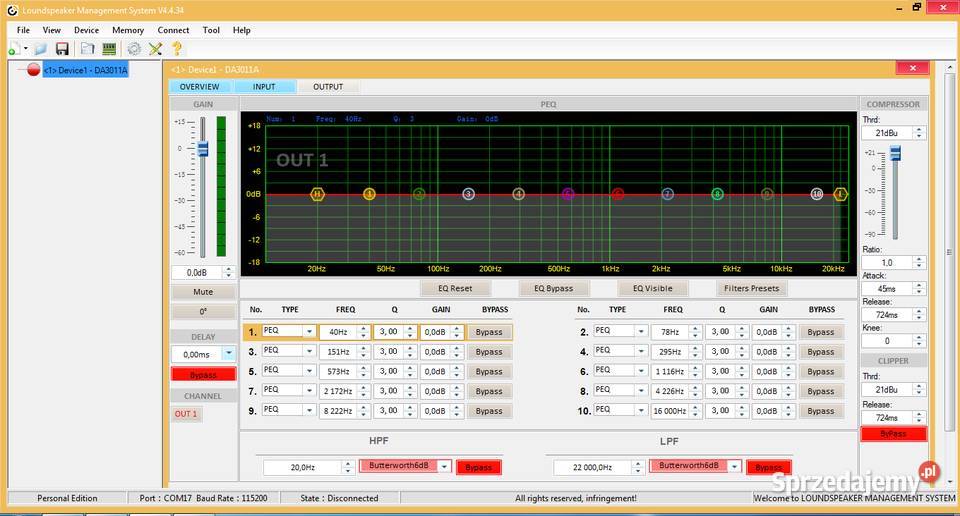 Wzmacniacz końcówka mocy z DSP 4X1300W estradowy Zamość