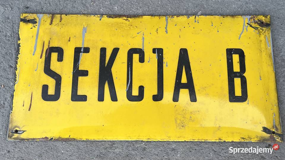 Tablica emaliowana PRL Sekcja B łódzkie Łowicz