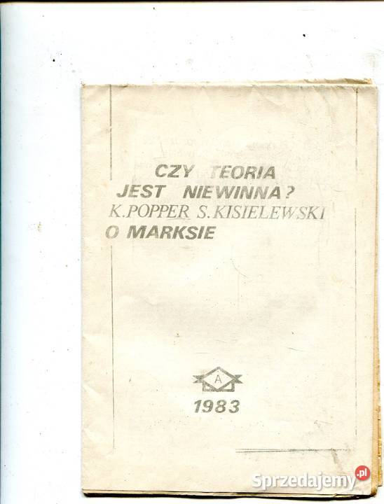 Czy teoria jest niewinna KPopper SKisielewski O Książki i Podręczniki Szczecin sprzedam