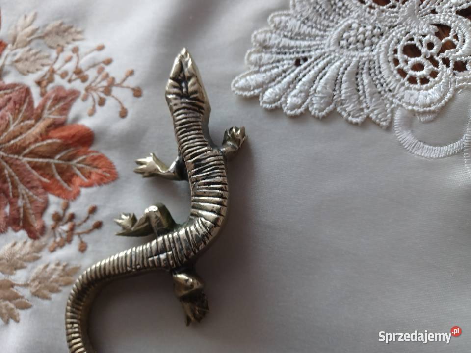 Jaszczurka Mosiężna figurka jaszczurki