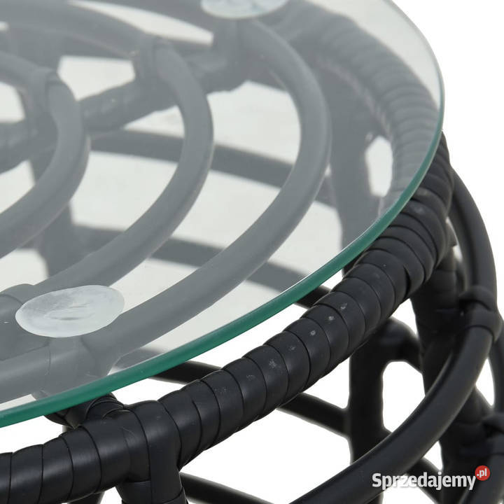 3cz zestaw mebli bistro rattan PE czarny WM48585 sprzedam