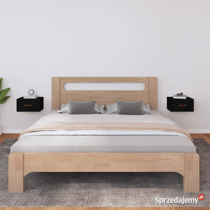Szafki nocne wiszące 2 40x295x22 czarne WM820995 Warszawa