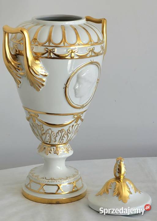 Ekskluzywna porcelanowa amfora duża 41 reliefowy sprzedam