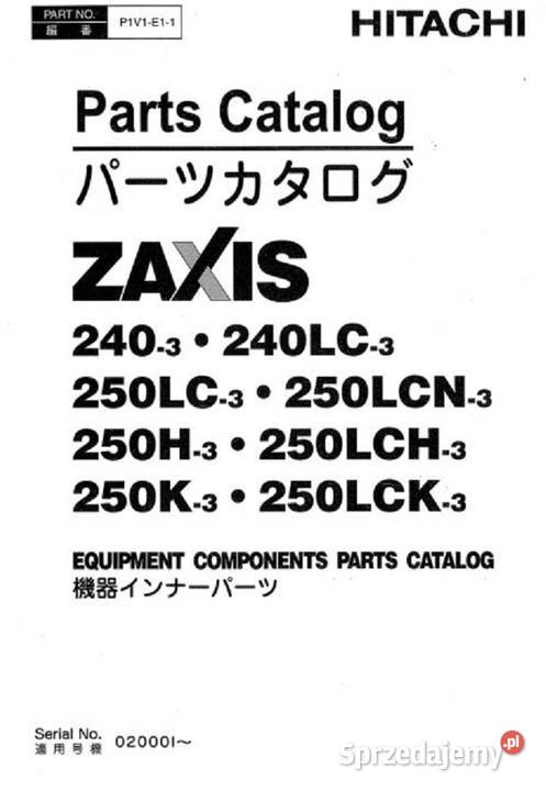 Hitachi Zaxis 250H3 250LCH3 250K3 250LCK3