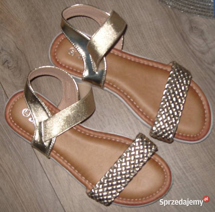 SDS NOWE sandałki złoty pleciony pasek r 3723 wielkopolskie Rawicz sprzedam