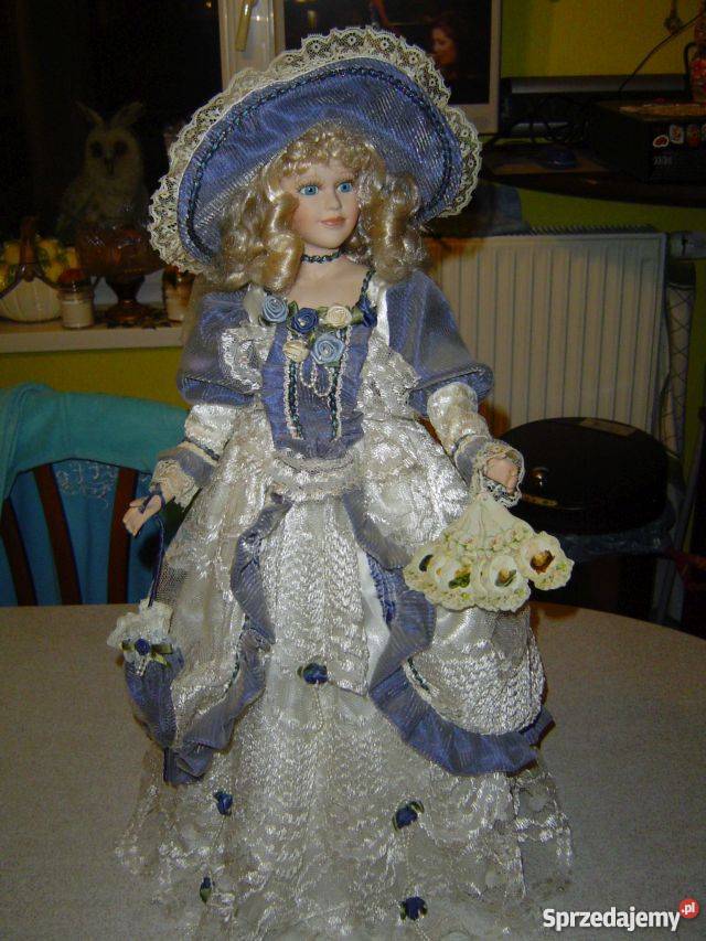 piękna lalka porcelanowa dama z wachlarzem Gorzów Wielkopolski