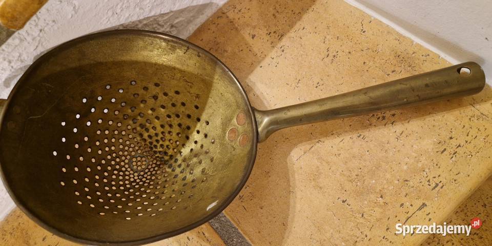 Stary durszlak miedziany antyk do zawieszenia Lublin