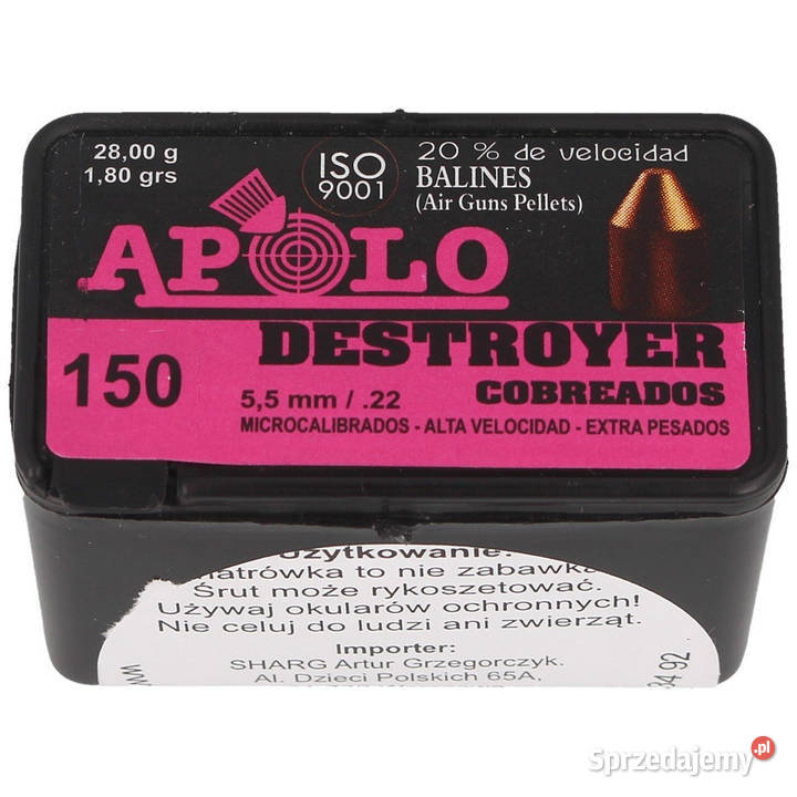 Śrut Apolo Destroyer Copper 55 mm 150 180g280gr Maciejowice