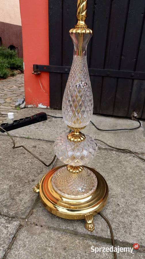 Unikatowa Stojąca Mosiężna Lampa z Kryształem dolnośląskie sprzedam