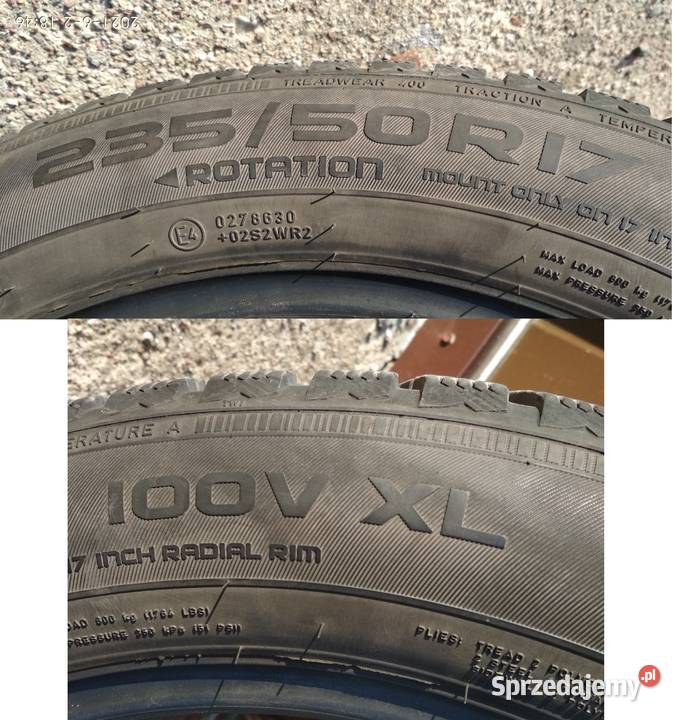 2 x Nokian WR D4 2355017 100V XL DOT 3317 55mm