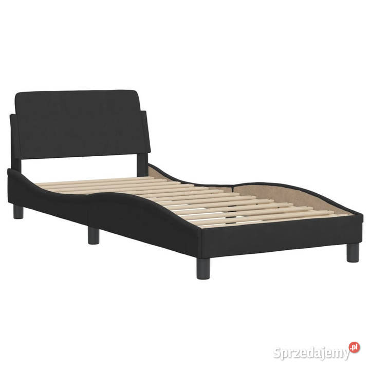 Rama łóżka z zagłówkiem czarna aksamitem 90x200 Warszawa