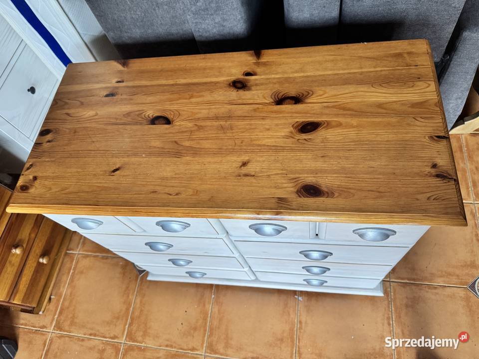 Komoda drewniana apteczna z szufladami szafka Komody Sulbiny