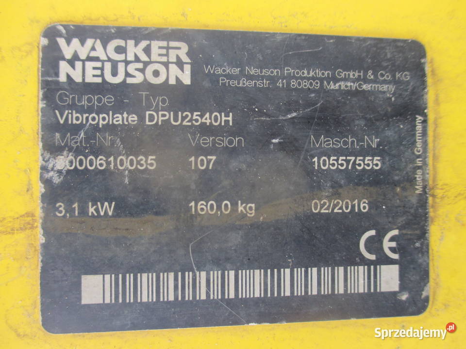 Zagęszczarka rewersyjna Wacker Neuson DPU 2540 H Pleszew