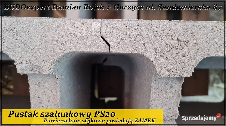 KSZTAŁTKA FILAROWA pustak bloczek szalunkowy