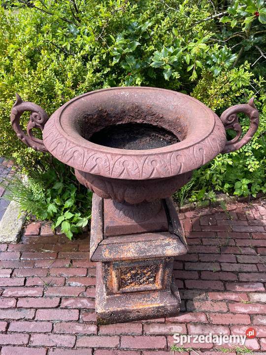 Ogromna 1 metr pałacowa donica żeliwna 60 Bystrzyca Kłodzka
