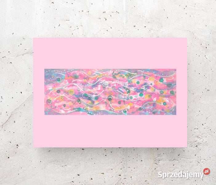 różowy obraz A3 abstrakcyjny rysunek nowoczesna świętokrzyskie Kielce
