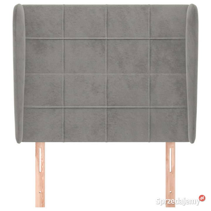 Zagłówek uszak jasnoszary 103x23x118128 aksamit Warszawa