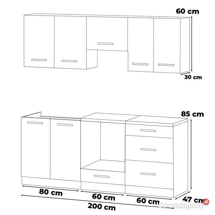 Kuchnia Mała Modułowa Z Blatem Pojemna 20m Biała 47cm Elbląg
