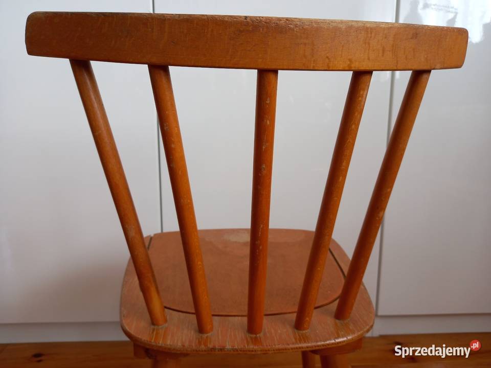 Stare krzesełko dziecięce patyczak PRL vintage Rawicz