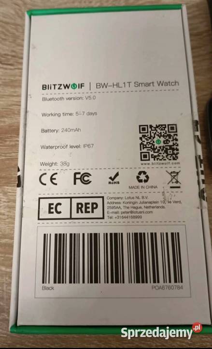 Smartwatch BlitzWolf czarno szary