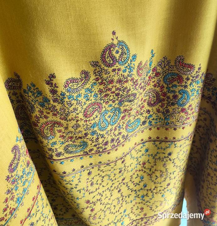 Duży szal orientalny indyjski haftowany haft Szczecin