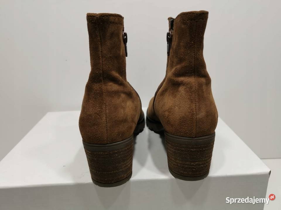 38 GABOR buty damskie botki brązowe zamsz na Półbuty Szczerbice
