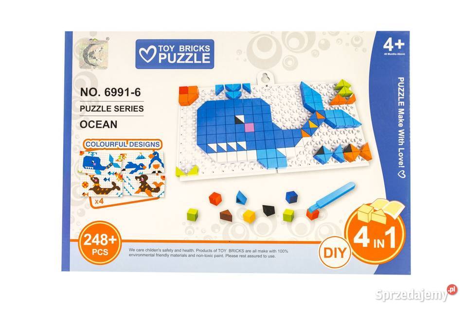 Puzzle układanka dzieci 248 elementów 4w1 Poznań