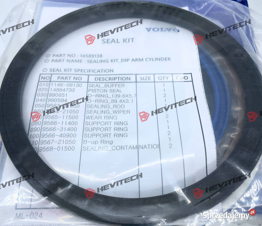 VOE14589138 Zestaw uszczelnień Volvo Układ hydrauliczny Gądki