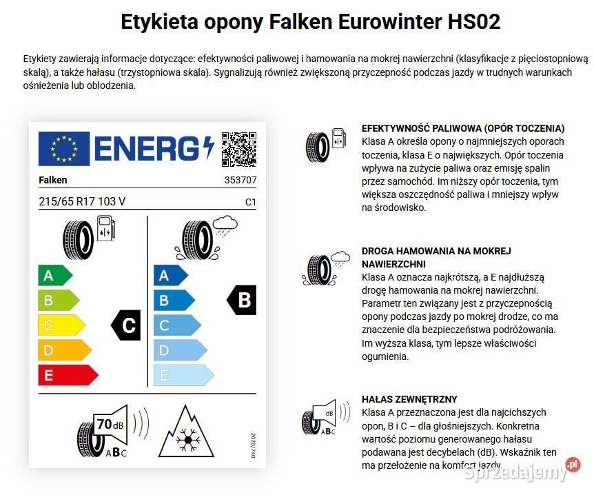 Opony nowe Falken Eurowinter 21565 R17 103 V XL Kleszczewo