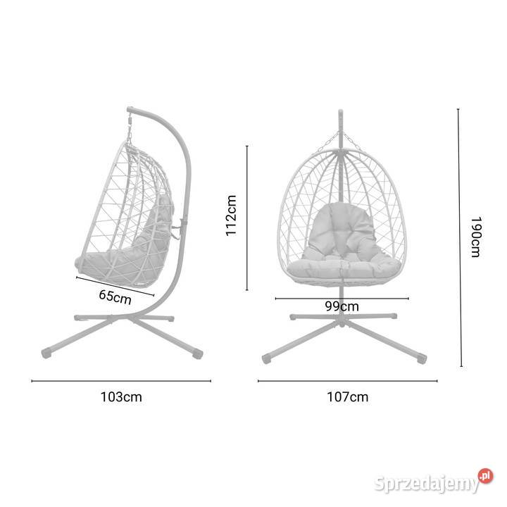 Fotel wiszący kosz ogrodowy SKŁADANY SANTIAGO Skawina