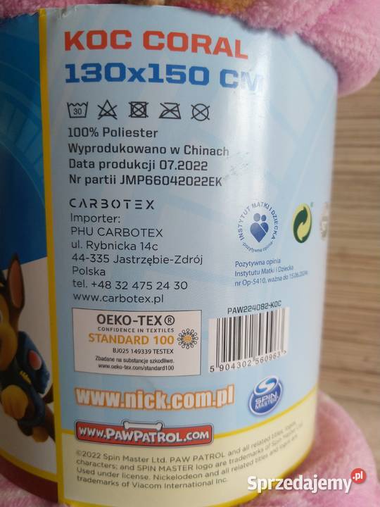 NOWY Koc Dziecka Psi Patrol Kocyk Sky Skye 130 x Zabrze sprzedam