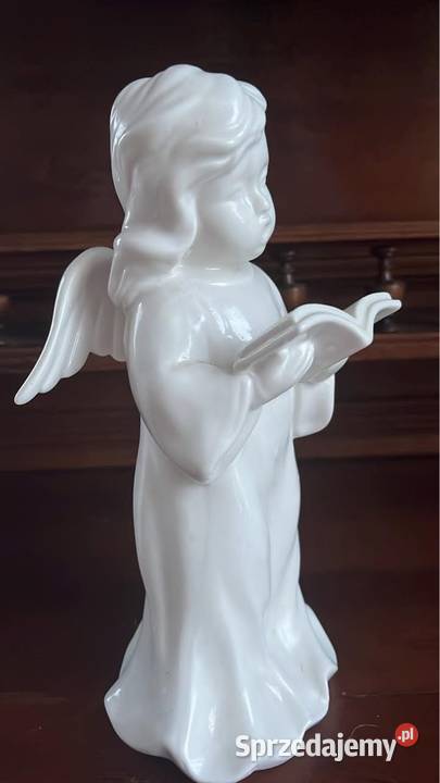 Aniołek biała porcelana Z książką Gdańsk sprzedam