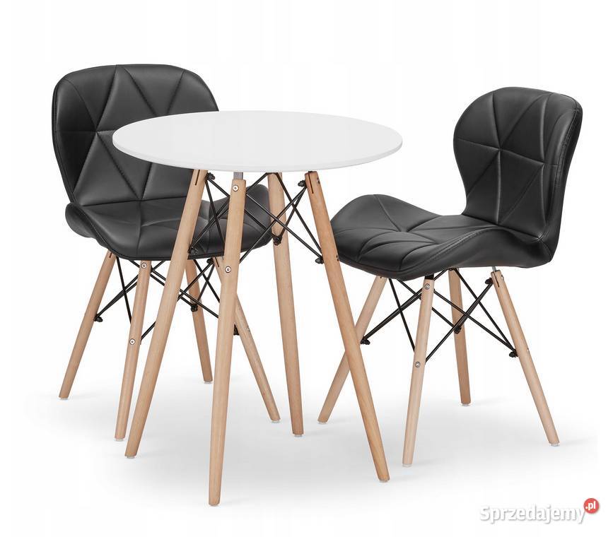 Zestaw Stół 60cm + 2 Krzesła Skandynawski Styl DSW
