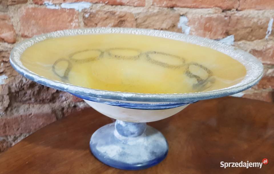 Patera szkło mrożone ręcznie wykonana unikat sprzedam