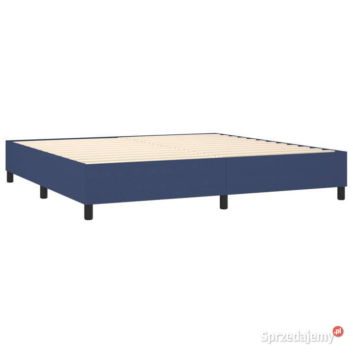 Łóżko kontynentalne z materacem niebieskie 128cm